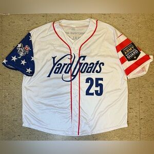 Hartford Yard Goats CT MiLB Men’s Size XL Jersey 4th of July 2025 Red White Blue